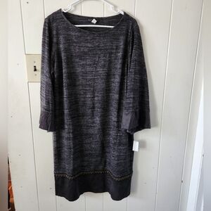 NWT Metaphor Dark Gray Long Sleeve Dress Size L